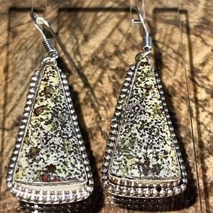 Dragon Bloodstone Earrings 1 7/8”